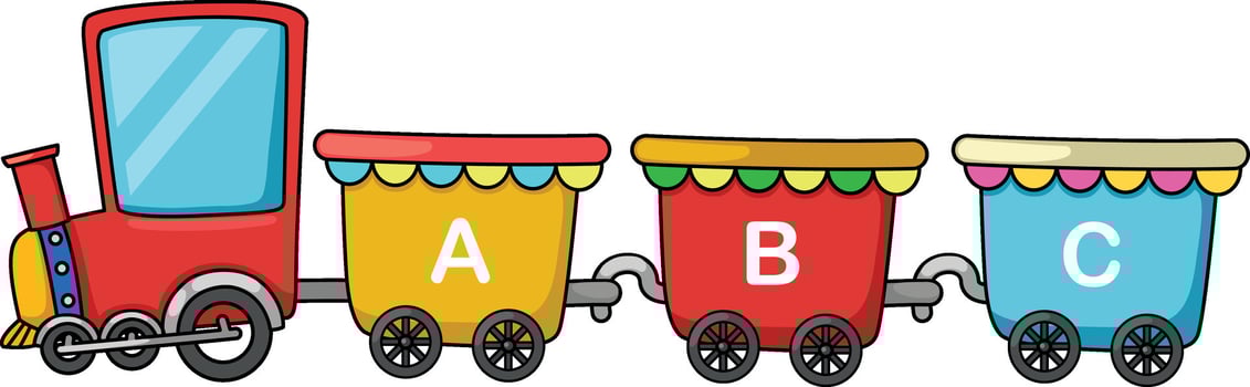illustration of colorful letter abc outline white on background vector