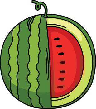 illustration of water melon outline white on background vector
