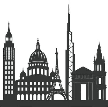 Silhouette of Iconic Structures Worldwide vector