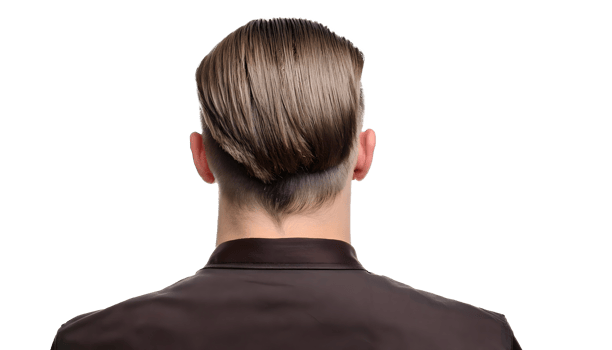 Modern Mullet haircut features longer hair on top and shorter hair on the sides, back view image, popular male hairstyle. png