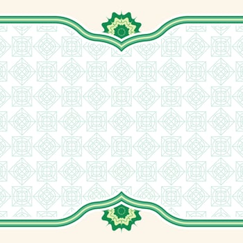 Islamic Banner Background with pattern green ornament vector