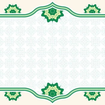 Simple Islamic Background with green floral ornament vector