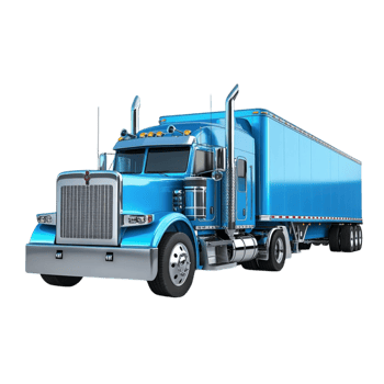 Large Blue Semi Truck with Cargo png