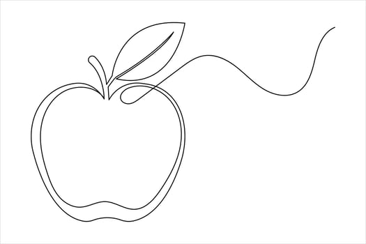Apple fruits line drawing of isolated outline icon illustration vector