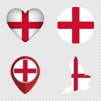 England Flag Icons Pack. illustration. vector