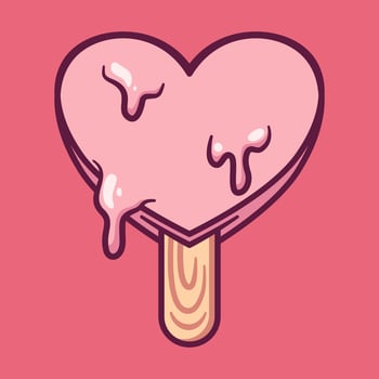 Love stick ice cream valentines day vector