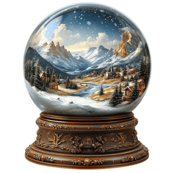 Snow Globe with Scenic Village png