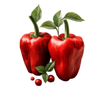 Fresh Red Bell Peppers png