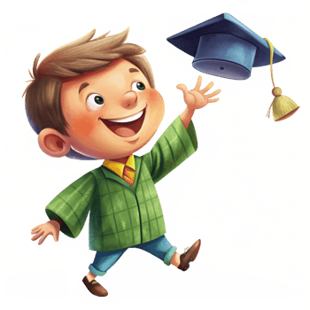 Joyful Graduate Boy Tossing Hat into the Sky png