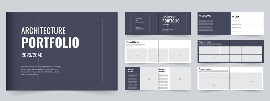 Modern Architecture portfolio or interior portfolio layout landsape vector