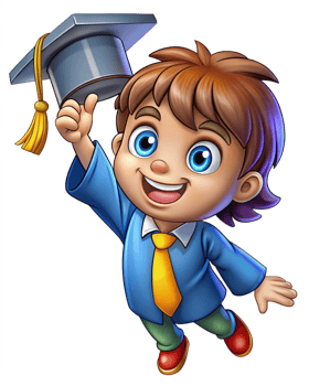 Excited Student Boy Celebrating Graduation Day png
