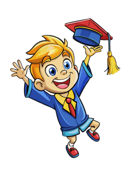 Happy Student Throwing Graduation Cap High png