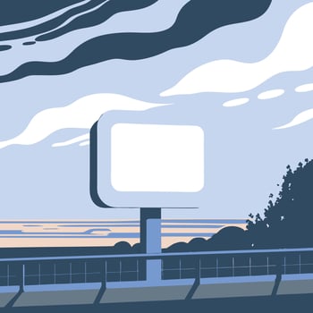Blank Billboard by Ocean Seaside Advertising Space vector