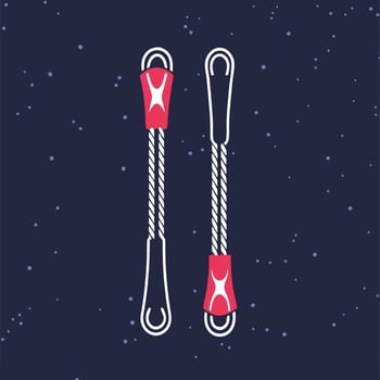 Climbing Equipment Rope and Carabiners vector