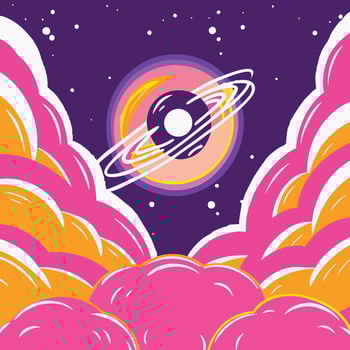 Cosmic Cloudscape Abstract Planetary Art vector