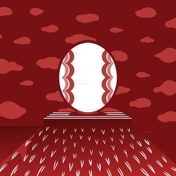 Red Abstract Background with Baseball and Platform vector