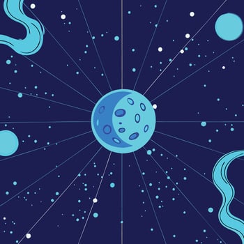 Crescent Moon in Cosmic Landscape Abstract Space Art vector