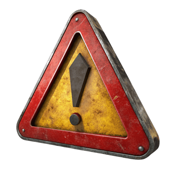 Grunge Warning Sign Exclamation Mark on Weathered png