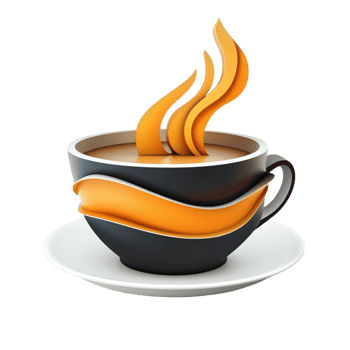Cup of Coffee with a Flame on Top png