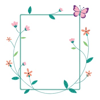 Artistic frame featuring detailed tiny floral elements. vector