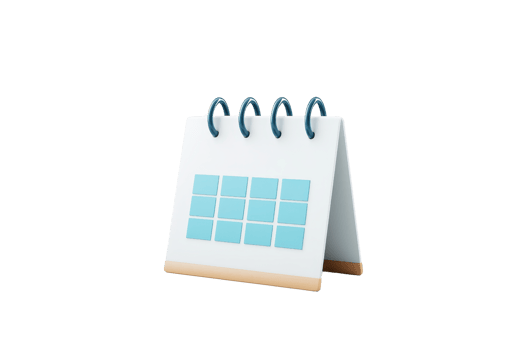 A tabletop calendar featuring a blue square grid design, designed for easy date viewing and organization. png