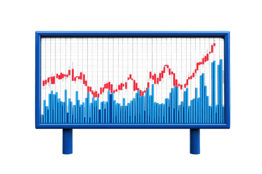 A colorful line graph displaying fluctuations in data, with blue bars and a red line indicating trends over time. png