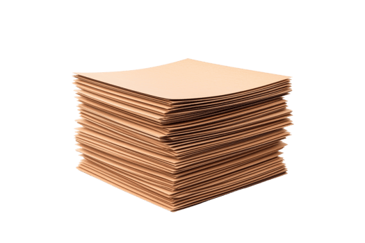 A stack of neatly arranged, light brown sheets of paper, showcasing a smooth texture and uniform shape. png