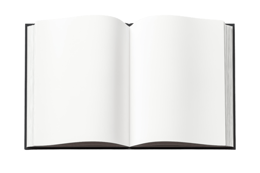 An open book displaying blank pages, inviting creativity and writing. png