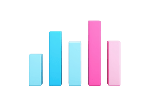 A series of vertical bars in blue and pink, representing varying heights, resembling a bar graph or audio visualization. png