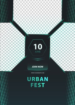 poster template for urban music festival vector