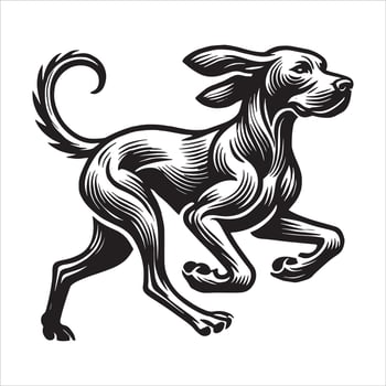 Vizsla running dog vector