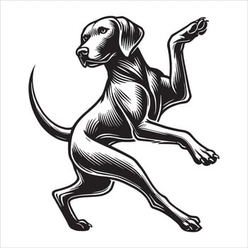 Vizsla dancing dog vector