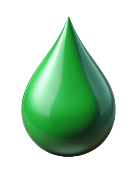 3D Icon of a Liquid green Drop on a Transparent Background png