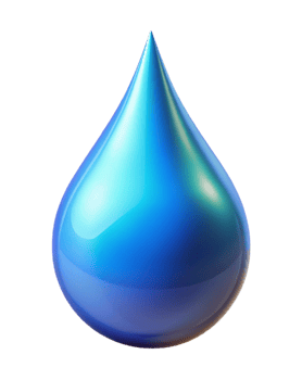 Drop of liquid vibrant color drop 3D Icon on transparent background png