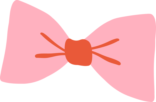 Cute Retro Valentine Bow Tie in pink and red png