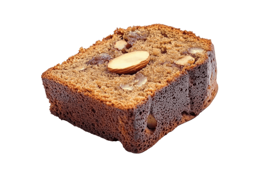Delicious Almond Nut Loaf Cake Slice Homemade Bakery Treat png