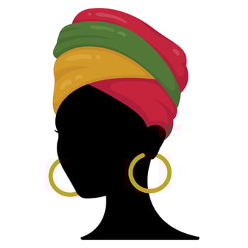 African American. Woman silhouette. illustration in flat style. vector