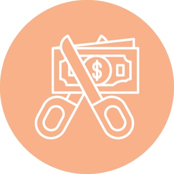 Bankruptcy Gradient Style Icon vector