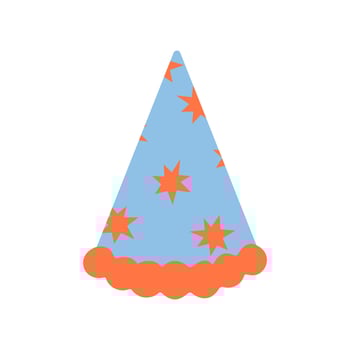Colorful party hat with star patterns for festive celebrations and events vector