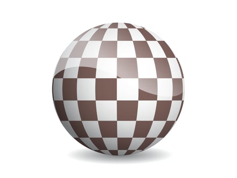 3D ball abstract illustration. Pattern sphere modern design. Round shape globe on white background. vector