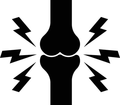 Bones pain icon . Knee joint pain icon . illustration vector