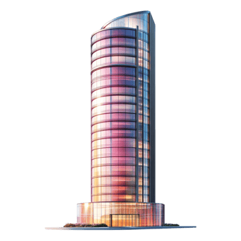 A tall building with a colorful exterior png
