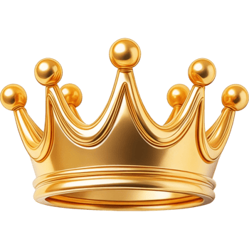 Gold crown with a gold base png