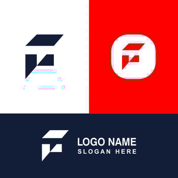 Modern F shape logo, Illustration and Creative letter. vector