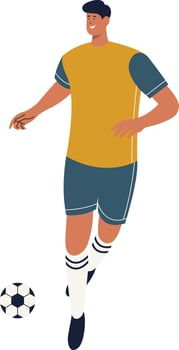 Football Player Illustration with Dribble Move vector