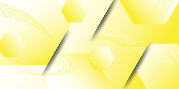 Bright yellow 3D abstract background with hexagon shapes. Hexagon and line pattern illustration with simple look. Eps10 vector