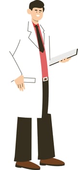 Doctor Carrying Clipboard vector