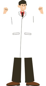 Professional Doctor Character with Cartoon Design vector