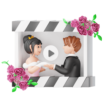 A couple is getting married in a frame png
