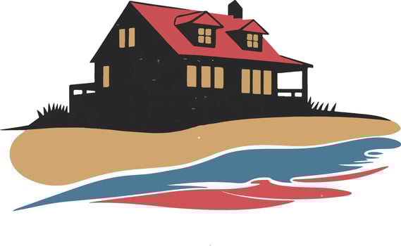 A logo for a sea side homes company vector